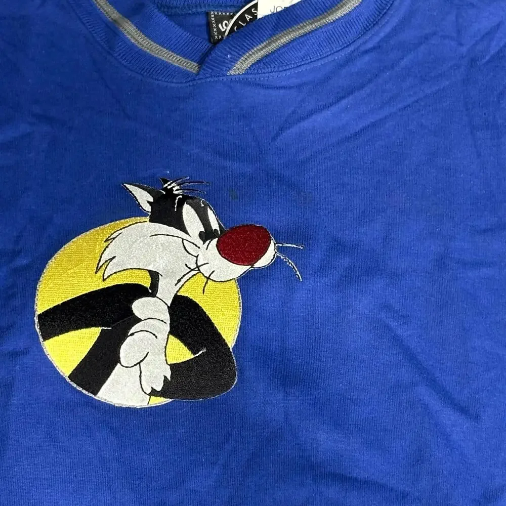 Vintage Classic Looney Tunes Collection Sweatshirt Boys XL Blue Sylvester Tweety